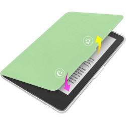 Giopuey coque compatible avec kobo clara colour/clara bw/clara 2e, étui en cuir avec sangle, étui à rabat [coque arrière transpa