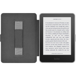 Giopuey coque compatible avec kobo clara colour/clara bw/clara 2e, étui en cuir avec sangle, étui à rabat [coque arrière transpa