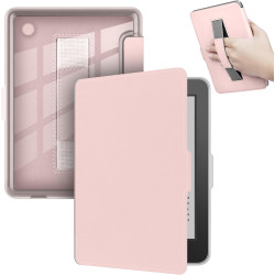 Giopuey coque compatible avec kobo clara colour/clara bw/clara 2e, étui en cuir avec sangle, étui à rabat [coque arrière transpa
