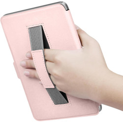 Giopuey coque compatible avec kobo clara colour/clara bw/clara 2e, étui en cuir avec sangle, étui à rabat [coque arrière transpa