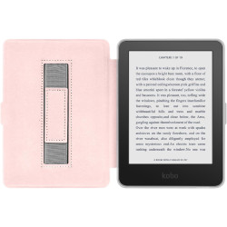 Giopuey coque compatible avec kobo clara colour/clara bw/clara 2e, étui en cuir avec sangle, étui à rabat [coque arrière transpa