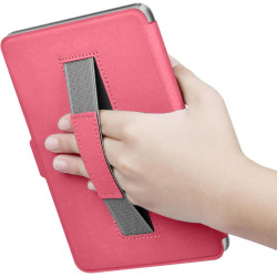 Giopuey coque compatible avec kobo clara colour/clara bw/clara 2e, étui en cuir avec sangle, étui à rabat [coque arrière transpa