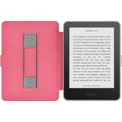 Giopuey coque compatible avec kobo clara colour/clara bw/clara 2e, étui en cuir avec sangle, étui à rabat [coque arrière transpa