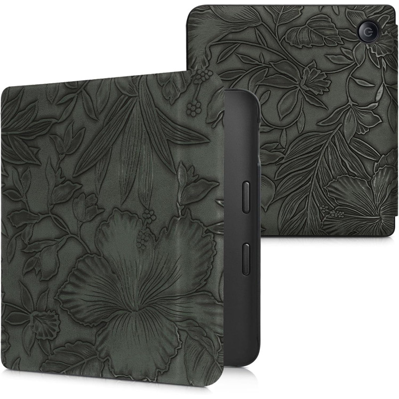 kwmobile Étui Compatible avec Kobo Libra 2 Coque - Étui à Rabat magnétique Tablette eReader Similicuir - Vert