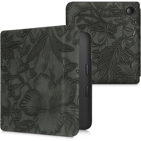 kwmobile Étui Compatible avec Kobo Libra 2 Coque - Étui à Rabat magnétique Tablette eReader Similicuir - Vert