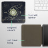 kwmobile Étui Compatible avec Kobo Libra 2 Coque - Étui à Rabat magnétique Tablette eReader Similicuir - Bleu foncé-Jaune-Noir