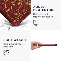 Kwmobile étui compatible avec kobo libra 2 coque - étui à rabat magnétique tablette ereader similicuir - jaune-orange-rouge