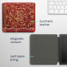 Kwmobile étui compatible avec kobo libra 2 coque - étui à rabat magnétique tablette ereader similicuir - jaune-orange-rouge