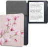 kwmobile Étui Compatible avec Kobo Libra 2 Coque - Étui à Rabat magnétique Tablette eReader Similicuir - Rose Clair-Blanc-Rose A