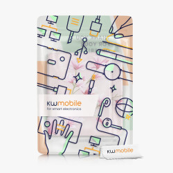 kwmobile Étui Compatible avec Kobo Libra 2 Coque - Étui à Rabat magnétique Tablette eReader Similicuir - Rose Clair-Blanc-Rose A