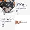 Kwmobile étui compatible avec kobo libra 2 coque - étui à rabat magnétique tablette ereader similicuir - orange-noir-blanc