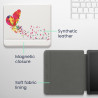 kwmobile Étui Compatible avec Kobo Libra 2 Coque - Étui à Rabat magnétique Tablette eReader Similicuir - Multicolore-Fuchsia-Bla