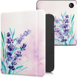 kwmobile Étui Compatible avec Kobo Libra 2 Coque - Étui à Rabat magnétique Tablette eReader Similicuir - Violet-Turquoise-Violet