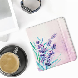 kwmobile Étui Compatible avec Kobo Libra 2 Coque - Étui à Rabat magnétique Tablette eReader Similicuir - Violet-Turquoise-Violet