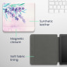 kwmobile Étui Compatible avec Kobo Libra 2 Coque - Étui à Rabat magnétique Tablette eReader Similicuir - Violet-Turquoise-Violet