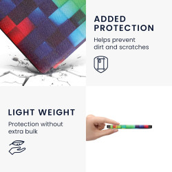 kwmobile Étui Compatible avec Kobo Libra 2 Coque - Étui à Rabat magnétique Tablette eReader Similicuir - Multicolore-Vert-Bleu