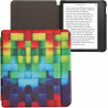 kwmobile Étui Compatible avec Kobo Libra 2 Coque - Étui à Rabat magnétique Tablette eReader Similicuir - Multicolore-Vert-Bleu