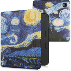 kwmobile Étui Compatible avec Kobo Libra 2 Coque - Étui à Rabat magnétique Tablette eReader Similicuir - Bleu-Jaune