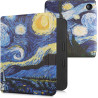 kwmobile Étui Compatible avec Kobo Libra 2 Coque - Étui à Rabat magnétique Tablette eReader Similicuir - Bleu-Jaune