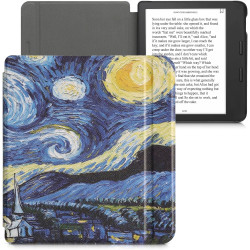kwmobile Étui Compatible avec Kobo Libra 2 Coque - Étui à Rabat magnétique Tablette eReader Similicuir - Bleu-Jaune