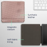 kwmobile Étui Compatible avec Kobo Libra 2 Coque - Étui à Rabat magnétique Tablette eReader Similicuir - Rose Clair-Noir