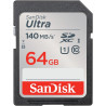 SanDisk 64 Go Ultra SDXC Carte, avec jusqu'à 140 Mo/s, homologuée A1, UHS-I carte, Classe 10, U1