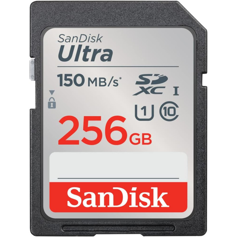 SanDisk 256 Go Ultra SDXC Carte, avec jusqu'à 150 Mo/s, homologuée A1, UHS-I carte, Classe 10, U1