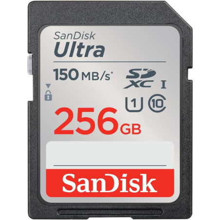 SanDisk 256 Go Ultra SDXC Carte, avec jusqu'à 150 Mo/s, homologuée A1, UHS-I carte, Classe 10, U1