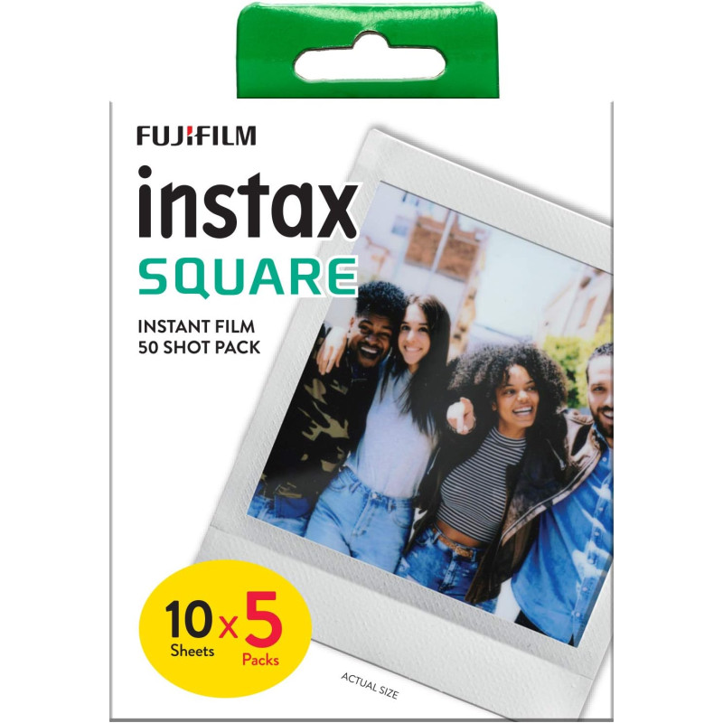 instax 70100147085 Film carré, Bordure Blanc, 50 Unité