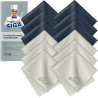 MR.SIGA Chiffons de Nettoyage, Lot de 12, en Microfibre Surchoix pour Lentilles, Lunettes, Ecrans, Tablettes, Glasse, 6 x 7 Pouc