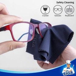 MR.SIGA Chiffons de Nettoyage, Lot de 12, en Microfibre Surchoix pour Lentilles, Lunettes, Ecrans, Tablettes, Glasse, 6 x 7 Pouc