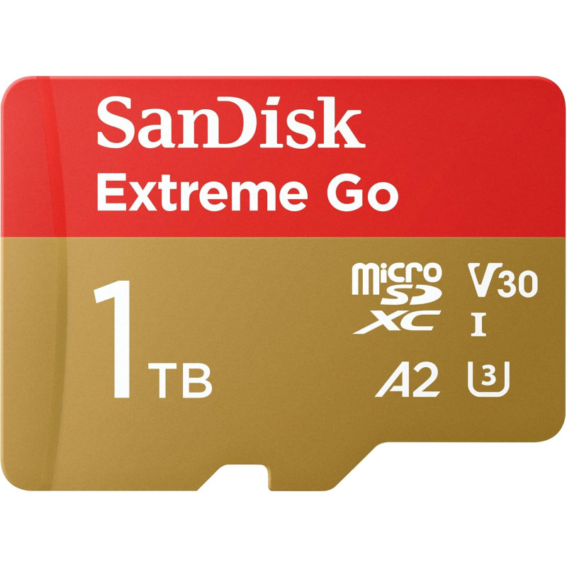 SanDisk 1 To Extreme Go Carte MicroSDXC + Adaptateur SD (pour Android Smartphone, Tablette, Action Cams, Drones, UHS-I, jusqu'à 