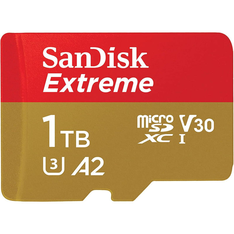 SanDisk 1To Extreme microSDXC, carte micro sd + adaptateur SD, UHS-I, jusqu'à 190 Mo/s, micro SD carte pour votre smartphone, ca