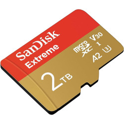 SanDisk Extreme 2 To microSDXC, Carte micro SD + adaptateur SD, (Pour Smartphones, Action Cams et Drones, Vitesse jusqu'à 240 MB