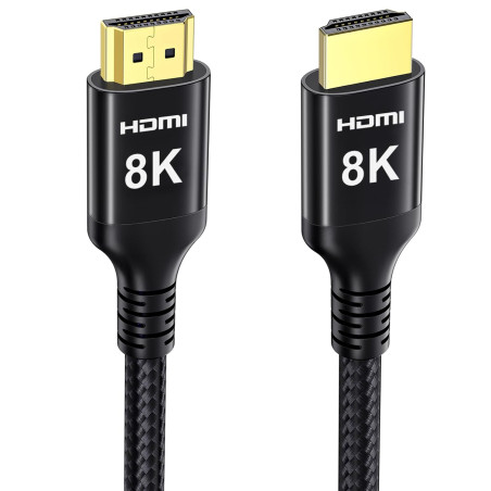 Etseinri 8K Câble HDMI 10M, 8K 4K 30Hz Câble HDMI Haute Vitesse avec eARC, HDR, HDR10, HDCP 2.3, Ethernet, D-olby Atmos Vision, 