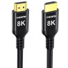 Etseinri 8K Câble HDMI 15M, 8K 4K 30Hz Câble HDMI Haute Vitesse avec eARC, HDR, HDR10, HDCP 2.3, Ethernet, D-olby Atmos Vision, 