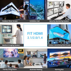 Etseinri Câble HDMI 2.1 3M, Certifié 10K 8K 4K Câble HDMI® Ultra Haute Vitesse 4K 240Hz 165Hz 120Hz 8K 60Hz 48Gbps HDCP 2.3 Dolb