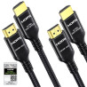 Etseinri Câble HDMI 2.1 2M Lot de 2, Certifié 48Gbps Câble HDMI® Ultra Haute Vitesse 4K 240Hz 165Hz 120Hz 8K 60Hz HDCP 2.3 eARC 