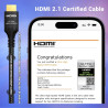 Etseinri Câble HDMI 2.1 2M Lot de 2, Certifié 48Gbps Câble HDMI® Ultra Haute Vitesse 4K 240Hz 165Hz 120Hz 8K 60Hz HDCP 2.3 eARC 