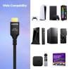 Etseinri Câble HDMI 2.1 2M Lot de 2, Certifié 48Gbps Câble HDMI® Ultra Haute Vitesse 4K 240Hz 165Hz 120Hz 8K 60Hz HDCP 2.3 eARC 