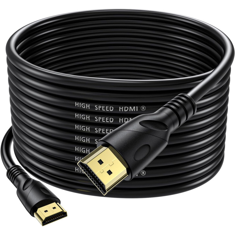 4K câble HDMI 15m(HDMI 2.0,18gbps) ultra rapide plaqué connecteur,retour Audio Ethernet,vidéo 4k@60hz Fullhd1080p 3D compatible 