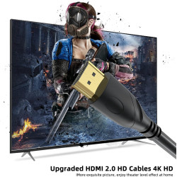 4K câble HDMI 15m(HDMI 2.0,18gbps) ultra rapide plaqué connecteur,retour Audio Ethernet,vidéo 4k@60hz Fullhd1080p 3D compatible 