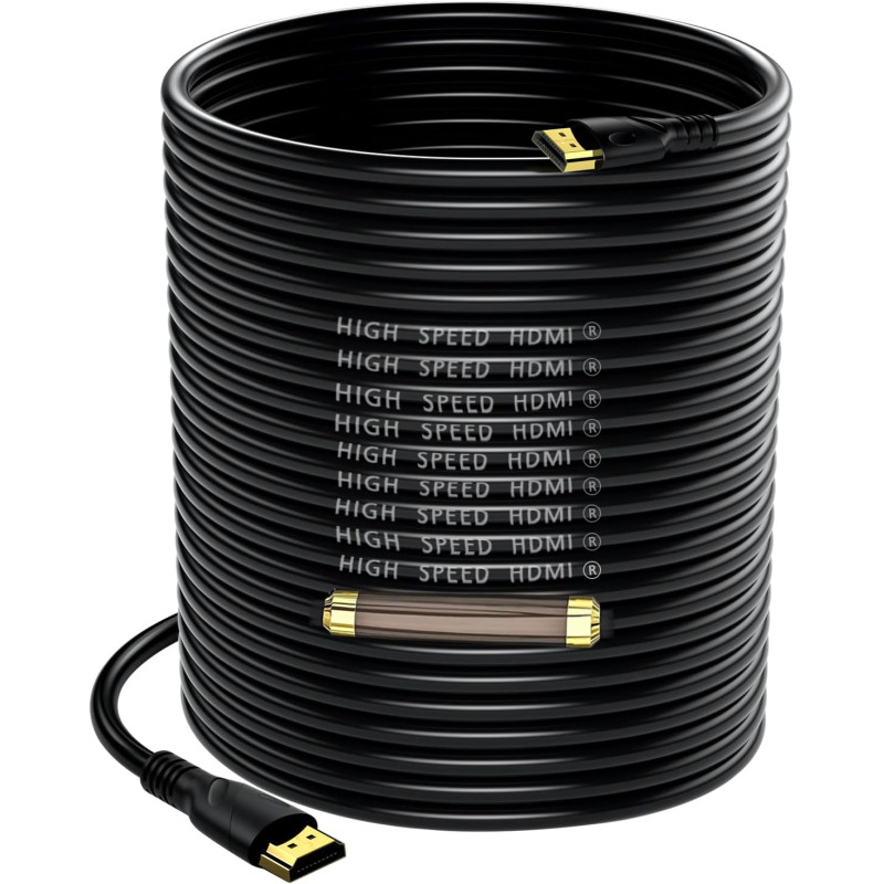 4K câble HDMI 30m(HDMI 2.0,18gbps) ultra rapide plaqué connecteur,retour Audio Ethernet,vidéo 4k@60hz Fullhd1080p 3D compatible 