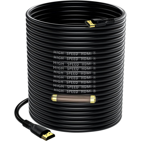 4K câble HDMI 30m(HDMI 2.0,18gbps) ultra rapide plaqué connecteur,retour Audio Ethernet,vidéo 4k@60hz Fullhd1080p 3D compatible 