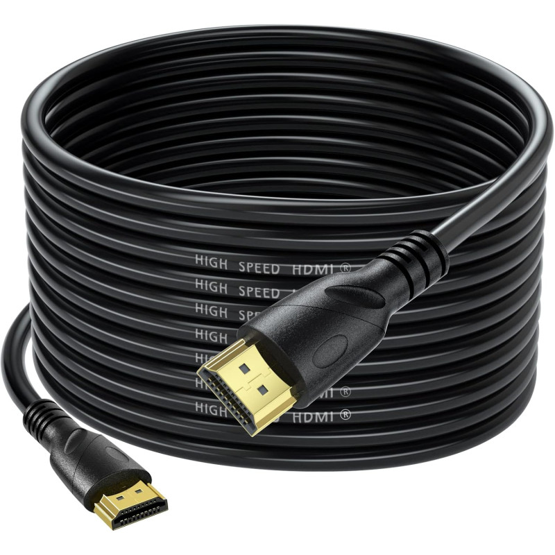 4K câble HDMI 12m(HDMI 2.0,18gbps) ultra rapide plaqué connecteur,retour Audio Ethernet,vidéo 4k@60hz Fullhd1080p 3D compatible 