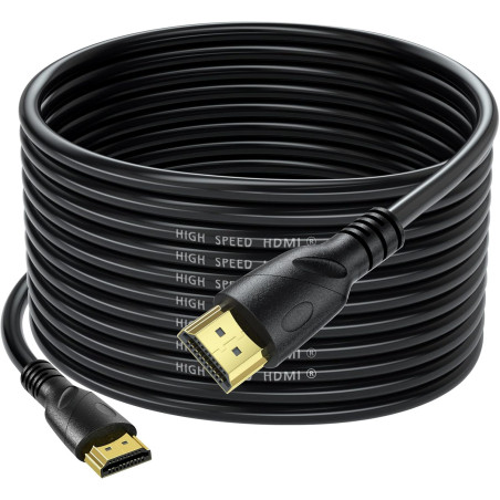 4K câble HDMI 12m(HDMI 2.0,18gbps) ultra rapide plaqué connecteur,retour Audio Ethernet,vidéo 4k@60hz Fullhd1080p 3D compatible 