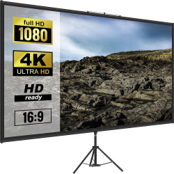 VEVOR Écran de Projection avec Trépied 90" 228,6 cm Toile de Projecteur avec Trépied 16:9 Écran de Projection avec Pied Zone d'i