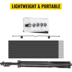VEVOR Écran de projection sur trépied avec support 177,8 cm 16:9 4K HD - Sans plis - Réglable en hauteur - Écran portable pour p