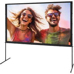 VEVOR Écran de Projection sur Pied Portable 100 pouces 16:9 HD Toile de Projection Double Face Anti-Plis Grand Angle de Vision a