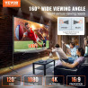 VEVOR Écran de Projection sur Pied 120 pouces 16:9 HD Toile de Projection Portable Double Face Anti-Plis Grand Angle de Vision a